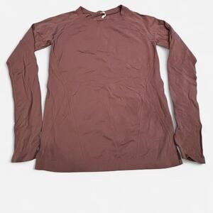 Athleta Momentum Seamless Long Sleeve Top Size S Brown